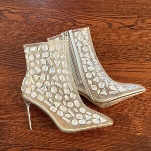Steve Madden Embellished Transparent Heels